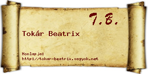 Tokár Beatrix névjegykártya